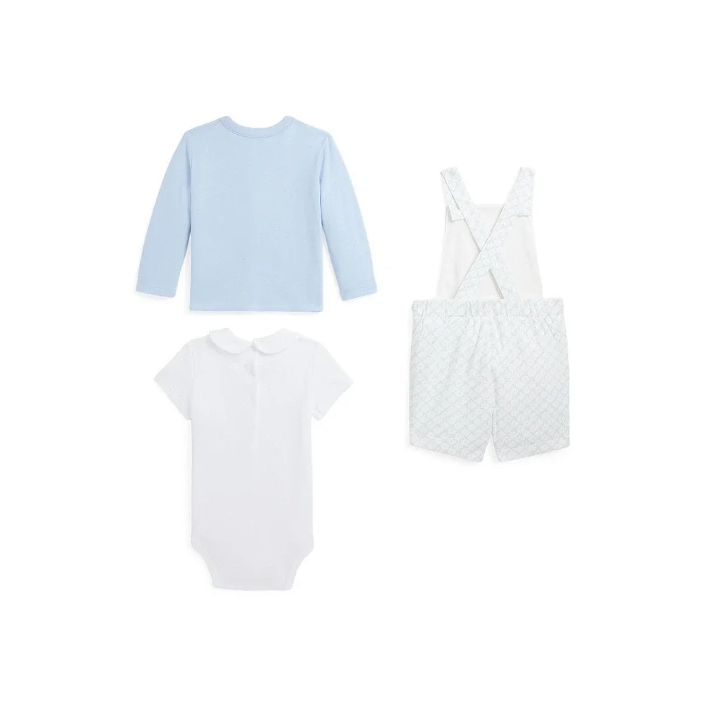 Ralph Lauren Boys‎ Cotton Bodysuit Cardigan & Overall Set golf Size 3 Months New
